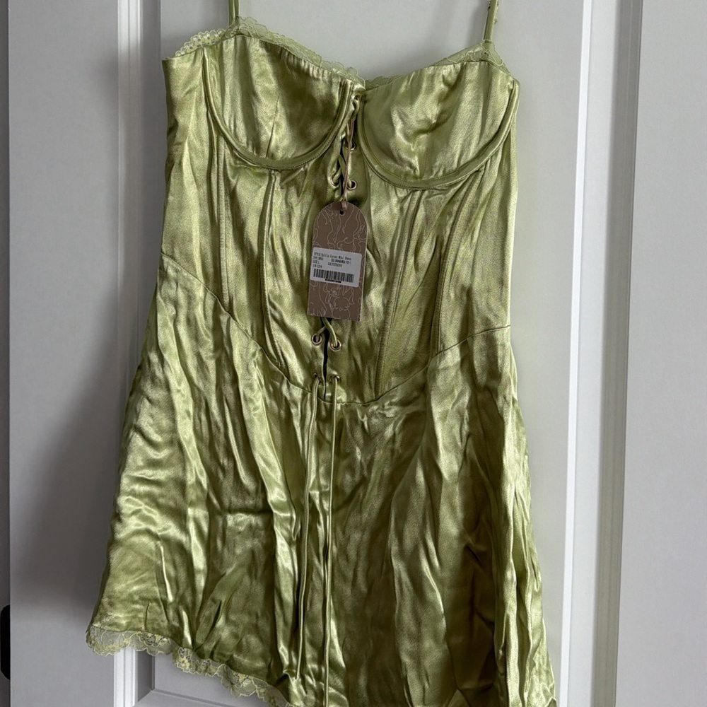Meshki Lime Green Mini Dress